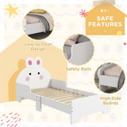 Zonekiz Toddler Bed, Kids Bedroom Furniture, Rabbit Design - White - thumbnail 5
