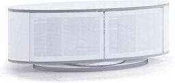 "Mda Designs Luna Gloss White Oval Cabinet With White Beamthru Glass Doors Suitable For Flat Screen Tvs Up To 50""" - thumbnail 7