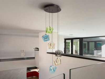 Luminosa Lighting Luminosa Ingrid Cluster Pendant Ceiling 6 Light Multi Colour Led 3000K - Uk Stock - image 1