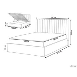 Beliani Ottoman Bed Vion Boucle Beige 120 X 200 Cm (Eu Small Double) - thumbnail 3