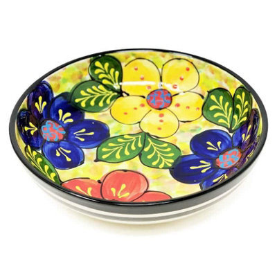 Verano Spanish Ceramics Classic Spanish Hand Painted Pattern Kitchen Dining Shallow Bowl 23Cm Floral - image 1