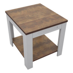 Avf 50Cm X 45Cm Whitesands Side Table (Satin Grey & Wood) - thumbnail 4