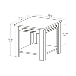 Avf 50Cm X 45Cm Whitesands Side Table (Satin Grey & Wood) - thumbnail 5