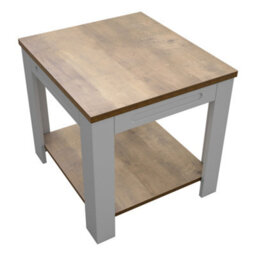 Avf 50Cm X 45Cm Whitesands Side Table (Satin Grey & Wood)