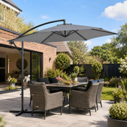 Shopnbits Rectangular Garden Parasol 200 X 125Cm Beige Steel Tilt Garden Umbrella With Uv Resistant Canopy - thumbnail 9