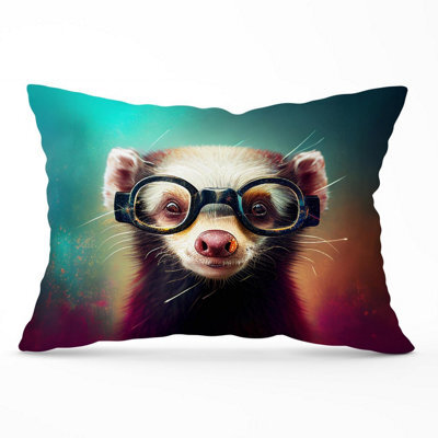 Warren Reed Designer Ferret Splashart Cushions 33Cm X 48Cm