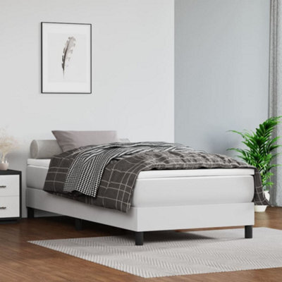 Berkfield Box Spring Bed Frame White 90X190 Cm 3Ft Single Faux Leather - image 1