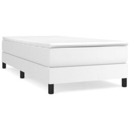 Berkfield Box Spring Bed Frame White 90X190 Cm 3Ft Single Faux Leather - thumbnail 2