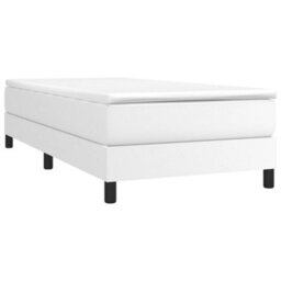 Berkfield Box Spring Bed Frame White 90X190 Cm 3Ft Single Faux Leather - thumbnail 3