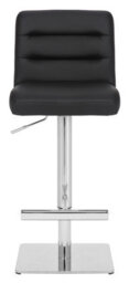 Lamboro Luscious Single Deluxe Kitchen Bar Stool, Chrome Footrest, Height Adjustable Swivel Gas Lift, Breakfast Bar & Home Barstool, Black - thumbnail 3