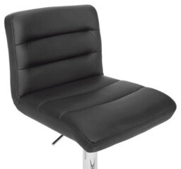 Lamboro Luscious Single Deluxe Kitchen Bar Stool, Chrome Footrest, Height Adjustable Swivel Gas Lift, Breakfast Bar & Home Barstool, Black - thumbnail 7