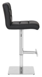 Lamboro Luscious Single Deluxe Kitchen Bar Stool, Chrome Footrest, Height Adjustable Swivel Gas Lift, Breakfast Bar & Home Barstool, Black - thumbnail 2
