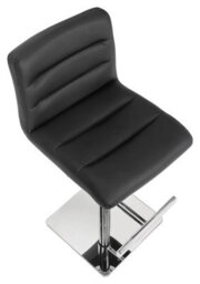 Lamboro Luscious Single Deluxe Kitchen Bar Stool, Chrome Footrest, Height Adjustable Swivel Gas Lift, Breakfast Bar & Home Barstool, Black - thumbnail 6