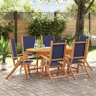 Berkfield 7 Piece Garden Dining Set Solid Wood Acacia And Textilene - image 1
