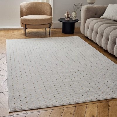 The Rugs Carmel Cream/gold Dots Area Rug And Runner Non Shedding, Stain Resistant, Soft - image 1