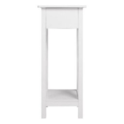 Living And Home White Wooden One Drawer Bedside Table For Living Room 27Cm W X 27Cm D X 66Cm H - thumbnail 5