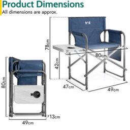 Trail Outdoor Leisure Folding Directors Chair With Side Table - thumbnail 7