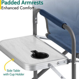 Trail Outdoor Leisure Folding Directors Chair With Side Table - thumbnail 4