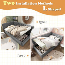 Single Velvet Ottoman Daybed With Hydraulic Storage - thumbnail 3