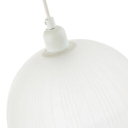 Happy Homewares Classic Frosted White Pendant Shade With Fluted Edge And Etched Lines - thumbnail 5
