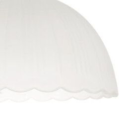 Happy Homewares Classic Frosted White Pendant Shade With Fluted Edge And Etched Lines - thumbnail 3