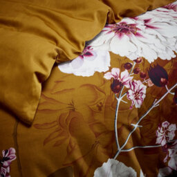 Paoletti Kyoto Floral 100% Cotton Duvet Cover Set, Single, Yellow - thumbnail 3