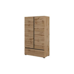 Arte Kross Highboard Cabinet 89Cm In Rustic Oak Wotan - Compact Storage Unit With Doors, Shelves, And Drawer