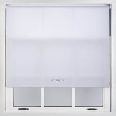 Furnished Roller Blind With Triple Chrome Round Eyelet And Metal Fittings - White Daylight Shade (W)180Cm X (L)165Cm