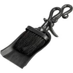 Hill Interiors Black Brushed Steel Crook Top Hearth Tidy Set Silver/black/grey (One Size) - thumbnail 1