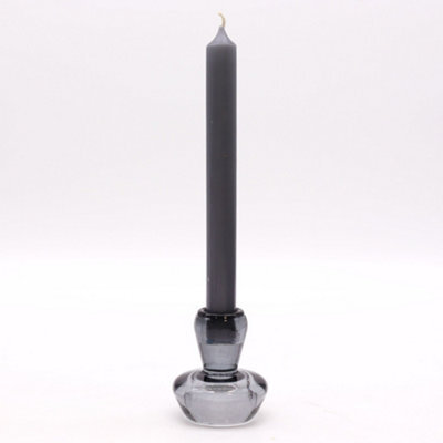 Serenityy Mushroom Flip Dinner Candle Tealight Holder Midnight Grey - Glass, 190G - image 1