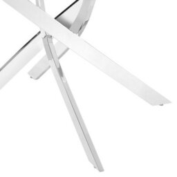 Home Detail Leon 120Cm Round Glass Dining Table With Silver Legs - thumbnail 5
