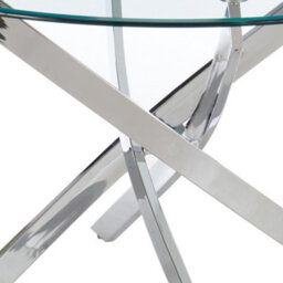 Home Detail Leon 120Cm Round Glass Dining Table With Silver Legs - thumbnail 3