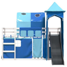 Berkfield Bunk Bed Without Mattress With Slide And Curtains Blue 90X190 Cm Single - thumbnail 7