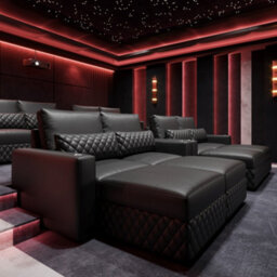 Valencia Pisa Top Grain Nappa 11000 Leather Lounge Sectional Three Seats Sofa With 3 Ottomans Black Removable Cushions - thumbnail 6