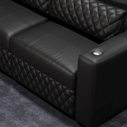Valencia Pisa Top Grain Nappa 11000 Leather Lounge Sectional Three Seats Sofa With 3 Ottomans Black Removable Cushions - thumbnail 8