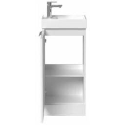 Affine Bathroom Vanity Unit Basin Sink Free Standing 400mm Door Cabinet Storage White - thumbnail 6