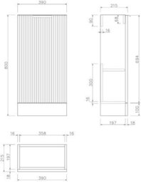 Affine Bathroom Vanity Unit Basin Sink Free Standing 400mm Door Cabinet Storage White - thumbnail 7