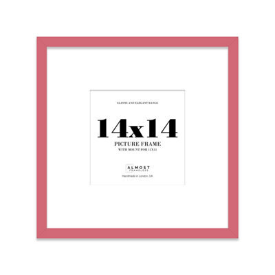 "14X14"" Pink Picture Frame - 14X14"" Square Frame With 11X11"" Mount For 14X14""/11X11"" Pictures Vintage Style Thin Edge, 1 Pack" - image 1