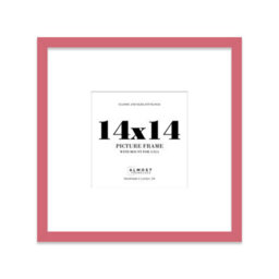 "14X14"" Pink Picture Frame - 14X14"" Square Frame With 11X11"" Mount For 14X14""/11X11"" Pictures Vintage Style Thin Edge, 1 Pack" - thumbnail 1
