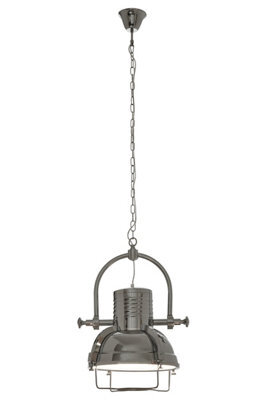 Orsina Industrial Revolution Pendant Light, Chrome Finish Ceiling Light, Statement Industrial Lamp - image 1