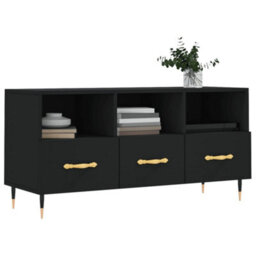 Berkfield Tv Cabinet Black 102X36X50 Cm Engineered Wood - thumbnail 3