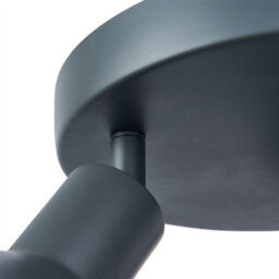 First Choice Lighting Hawkins - Charcoal 3 Way Adjustable Round Ceiling Spotlight - thumbnail 4