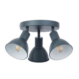First Choice Lighting Hawkins - Charcoal 3 Way Adjustable Round Ceiling Spotlight