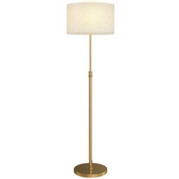 Gold Floor Lamp With Remote And Foot Switch, Standing Lamp With Linen Shade - thumbnail 3