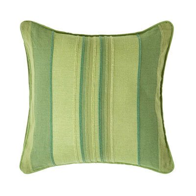 Homescapes Cotton Striped Green Cushion Cover Morocco , 45 X 45 Cm - image 1