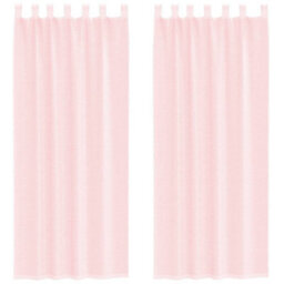 Berkfield Voile Curtains With Rod Pockets 2 Pcs Light Pink - thumbnail 2