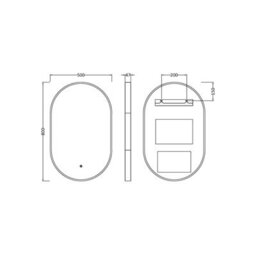 Balterley Quixhill Contemporary Oval Inset Framed Led Touch Sensor Mirror - 800 X 500mm - thumbnail 2
