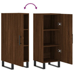 Berkfield Sideboard Brown Oak 34.5X34X90 Cm Engineered Wood - thumbnail 9