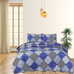 TheWhiteWater Limited Bedspread - Luxury Quilted - Reversible - Bed Throw Warm Quilt - Bedspread Patchwork Azrak Design Set 150 Gsm - 3 Tog - thumbnail 4