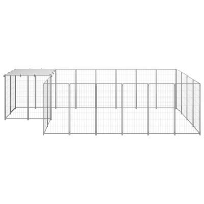 Berkfield Durable Dog Kennel Silver 8.47 M2 Steel - image 1